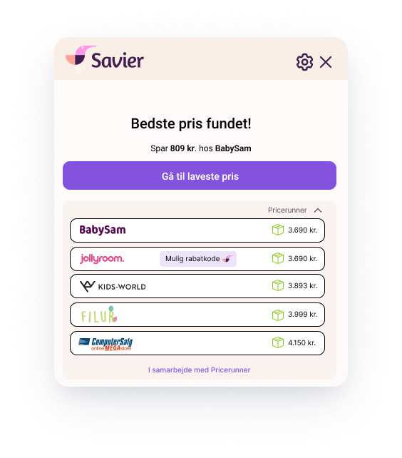 Savier prissammenligning