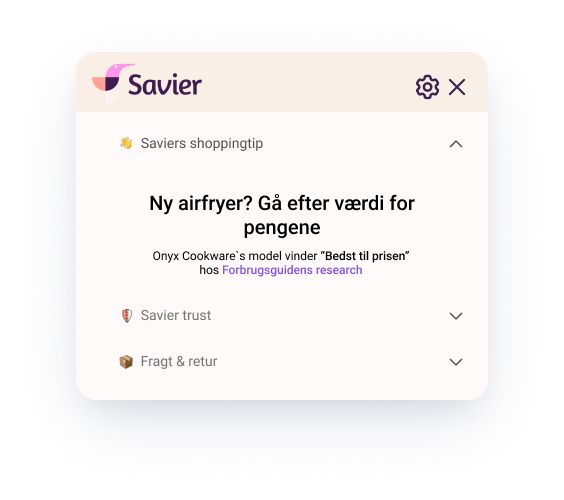 Savier prissammenligning